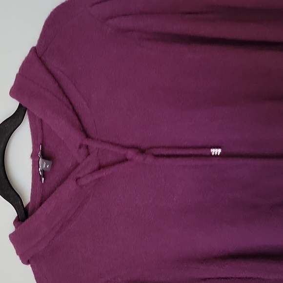 Express Girly soft XL balloon/ puff sleeve pullover hoodie mauve wine - Picture 4 of 9